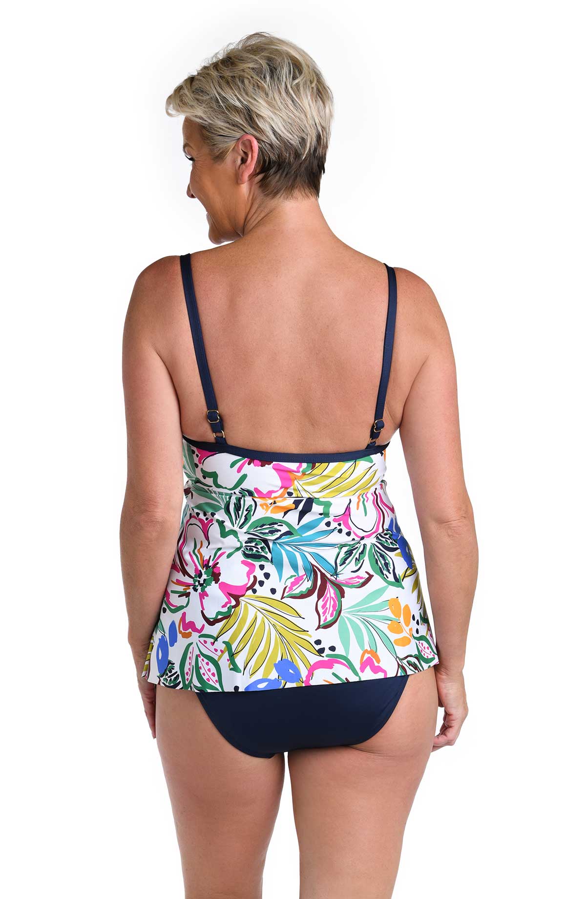 24th & Ocean: Sketched Flora Flyaway Tankini Top