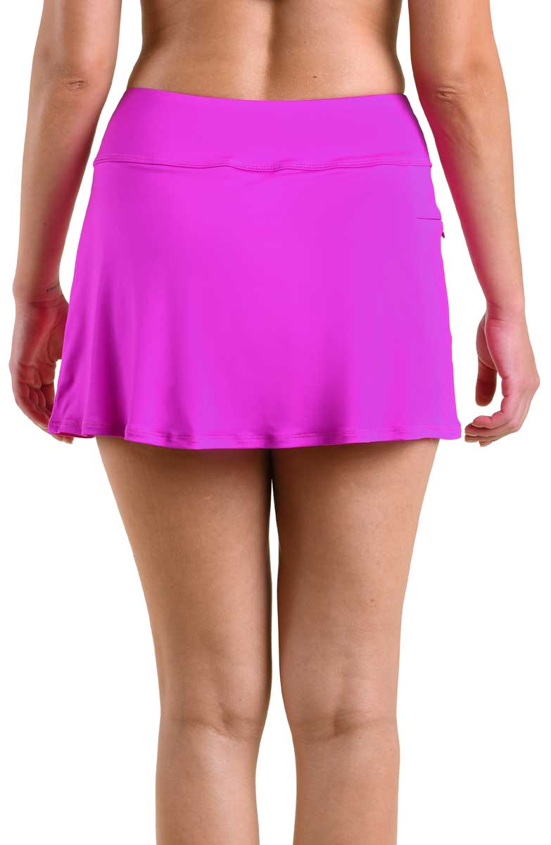 24th & Ocean Solid High Waist Swim Skort in Orchid, alternate view 2