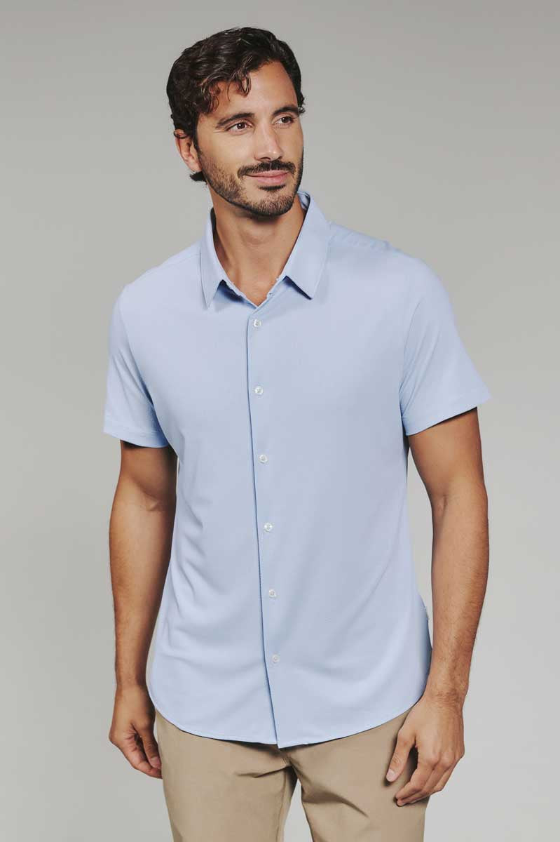 7Diamonds: Aldridge Short Sleeve Shirt - ICE BLUE