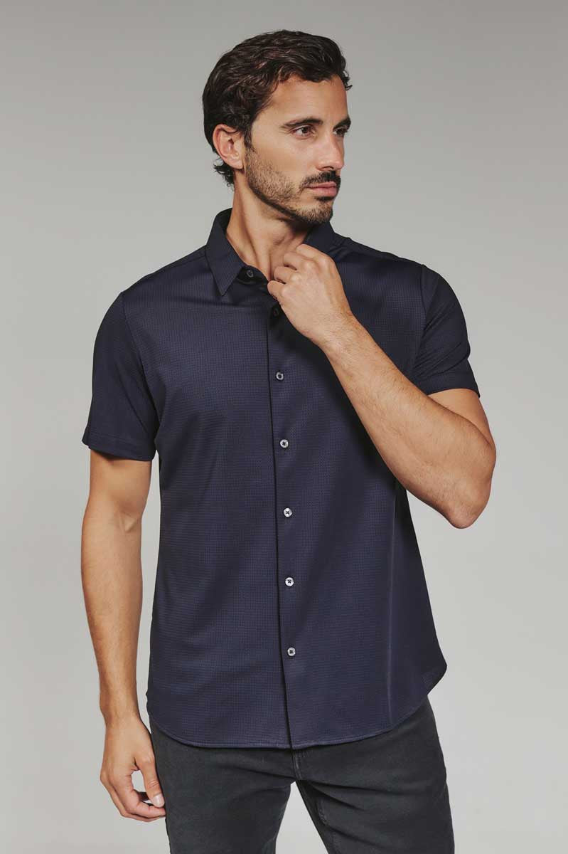 7Diamonds: Aldridge Short Sleeve Shirt - MIDNIGHT