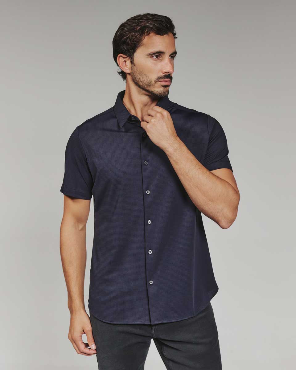 7 Diamonds: Aldridge Short Sleeve Shirt - MIDNIGHT
