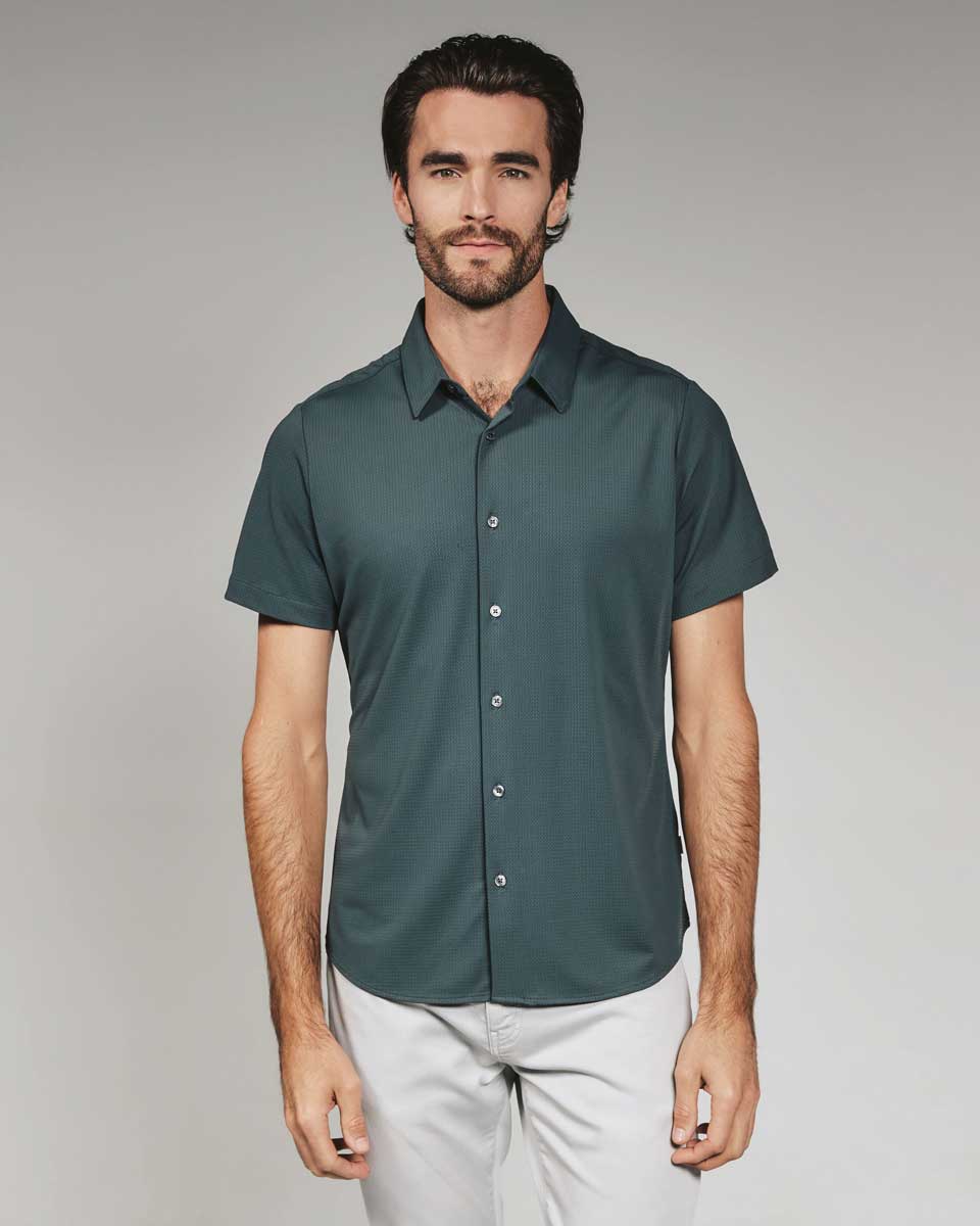 7 Diamonds: Aldridge Short Sleeve Shirt - PTROLNVY