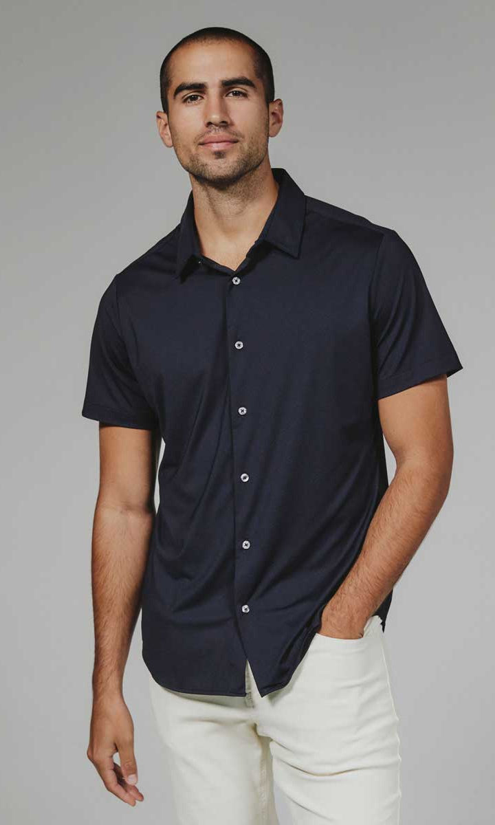 7 Diamonds: Azores Short Sleeve Shirt - NAVY