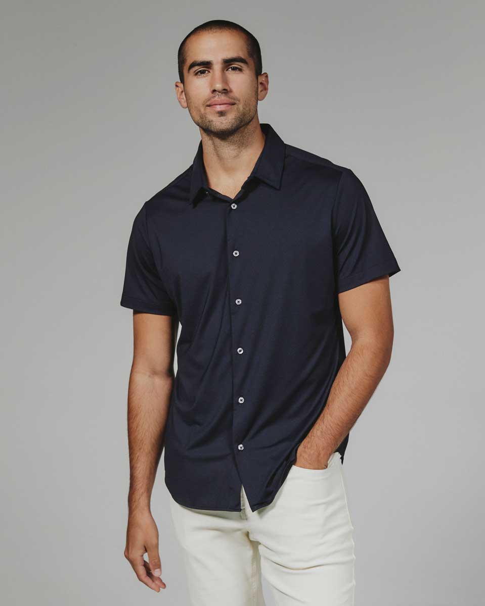 7 Diamonds: Azores Short Sleeve Shirt - NAVY