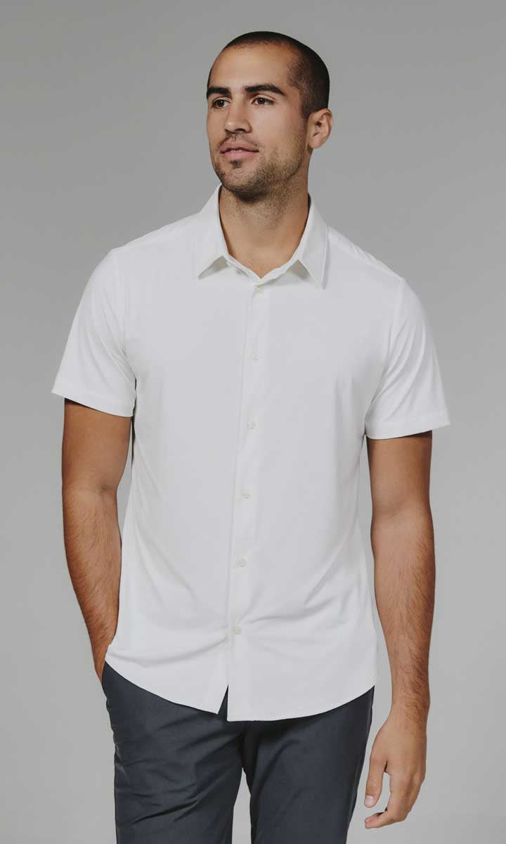 7 Diamonds: Azores Short Sleeve Shirt - WHITE