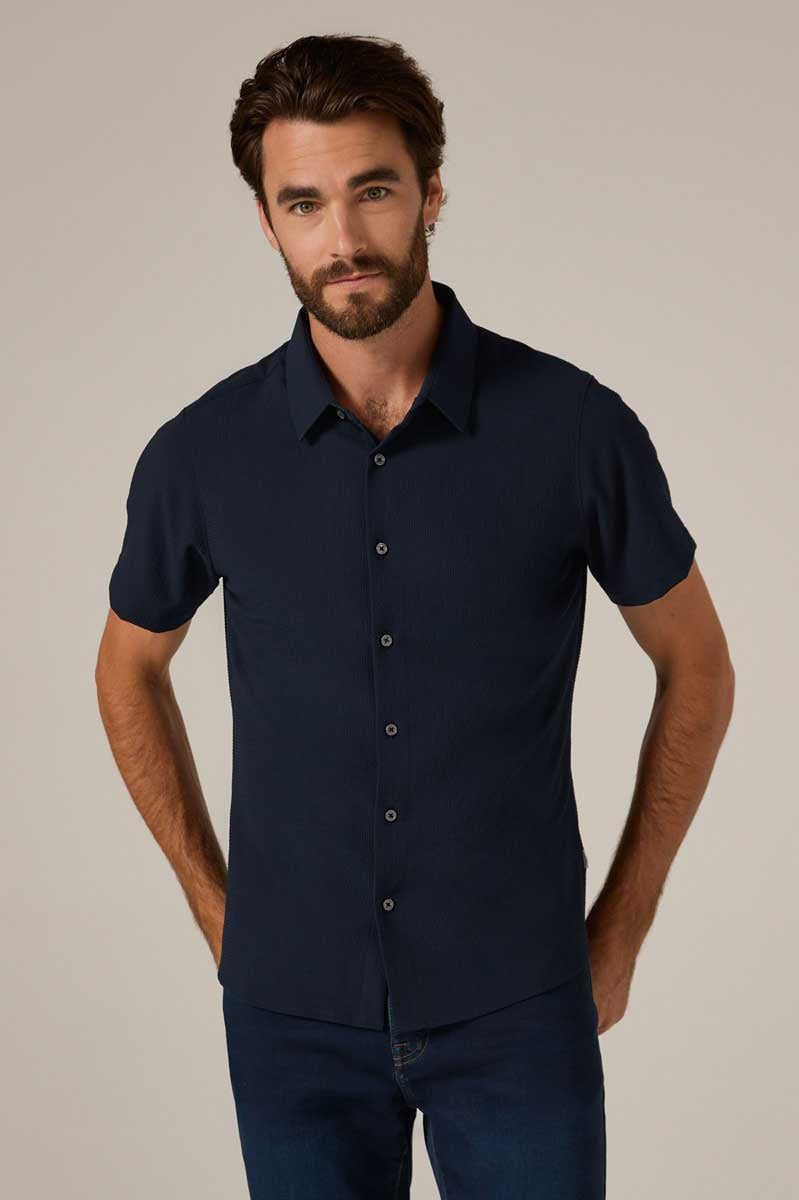 7Diamonds: Barnes Short Sleeve Shirt - NAVY