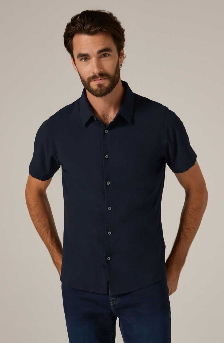 7Diamonds: Barnes Short Sleeve Shirt - NAVY
