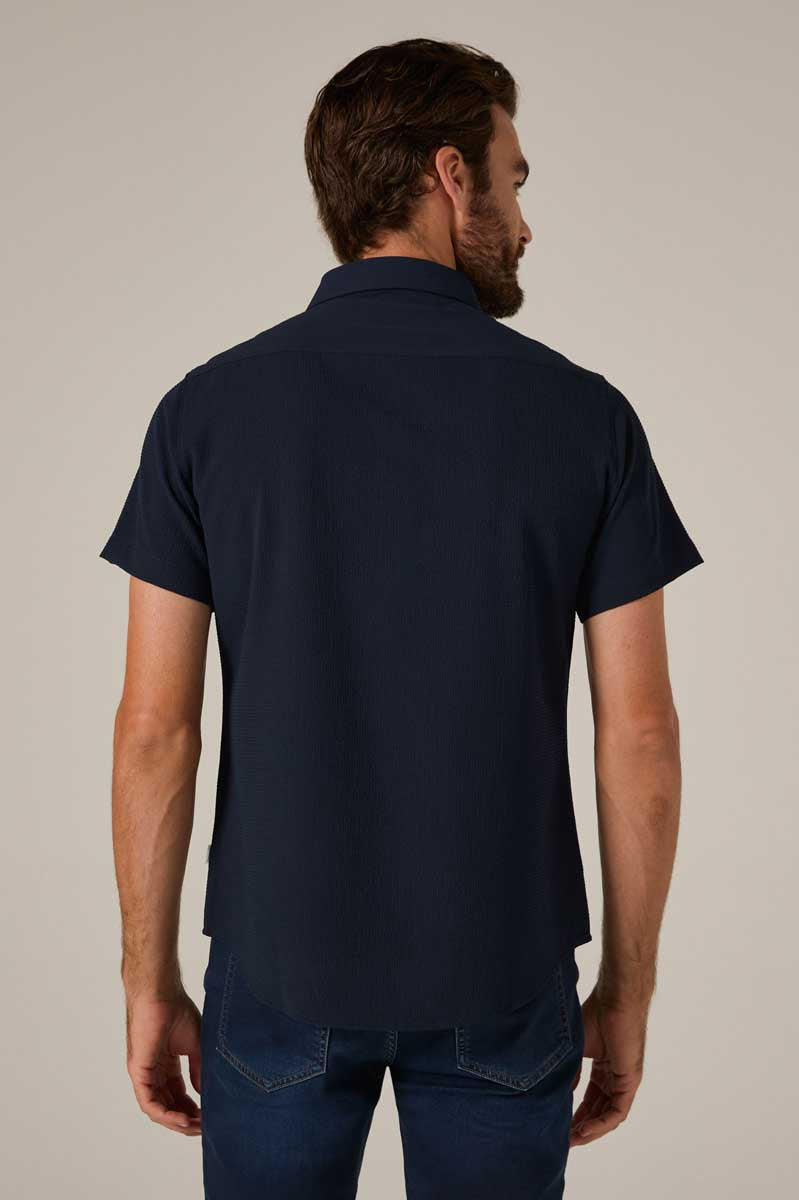 7Diamonds: Barnes Short Sleeve Shirt - NAVY