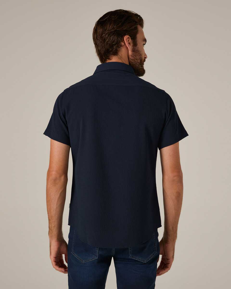7 Diamonds: Barnes Short Sleeve Shirt - NAVY