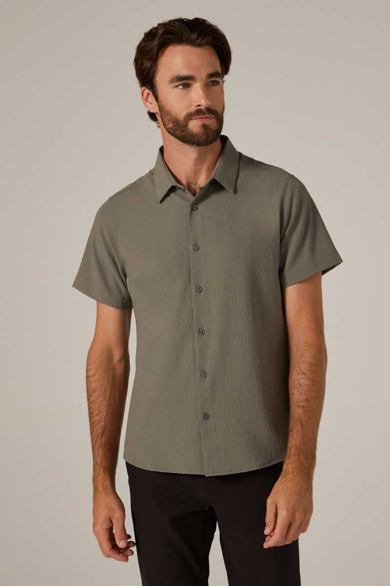 7Diamonds: Barnes Short Sleeve Shirt - OLIVE