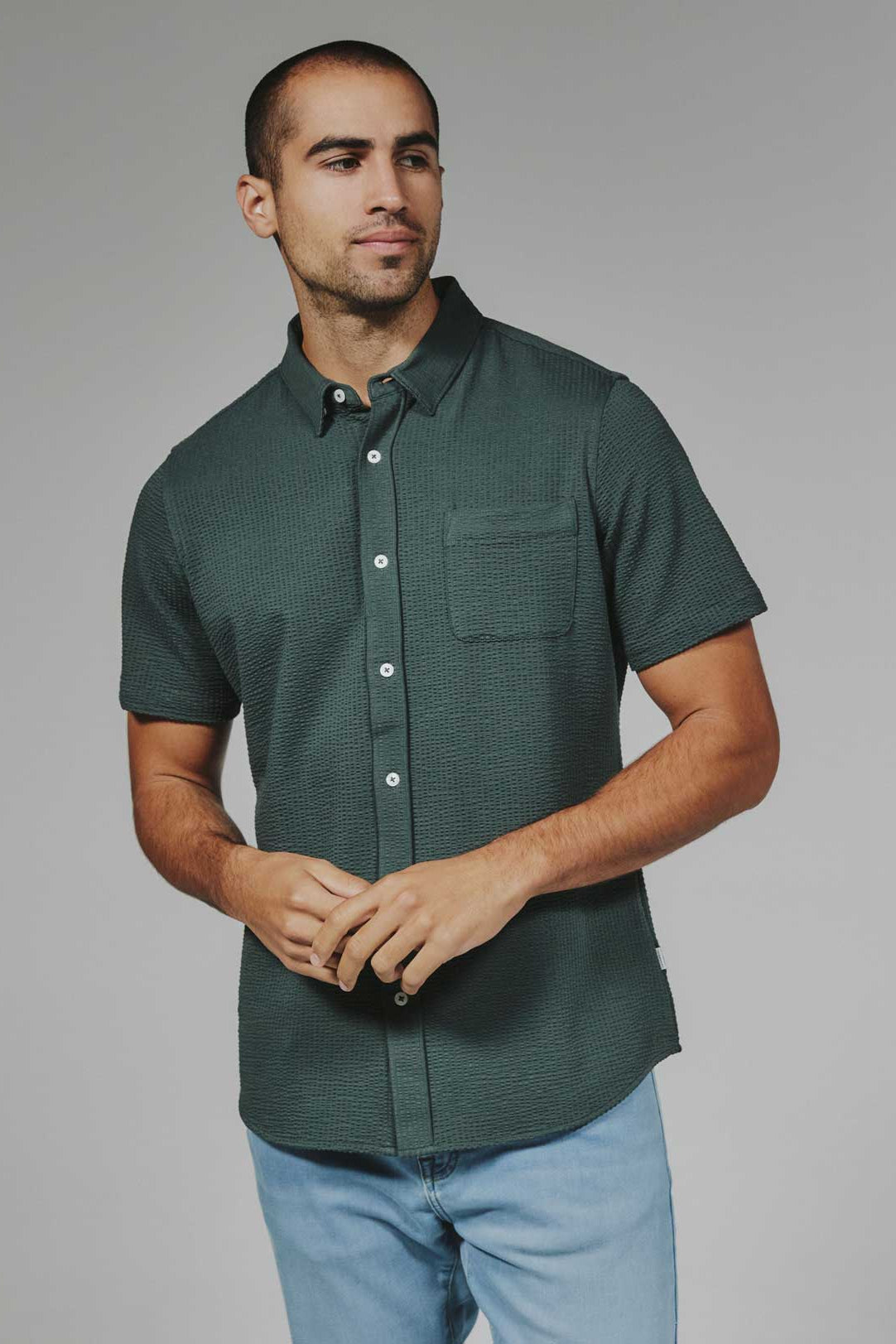 7Diamonds: Bennet Short Sleeve Shirt - BASIL