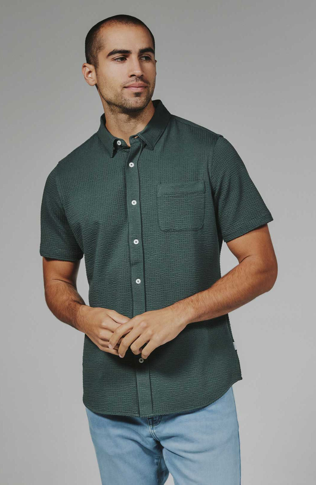 7Diamonds: Bennet Short Sleeve Shirt - BASIL