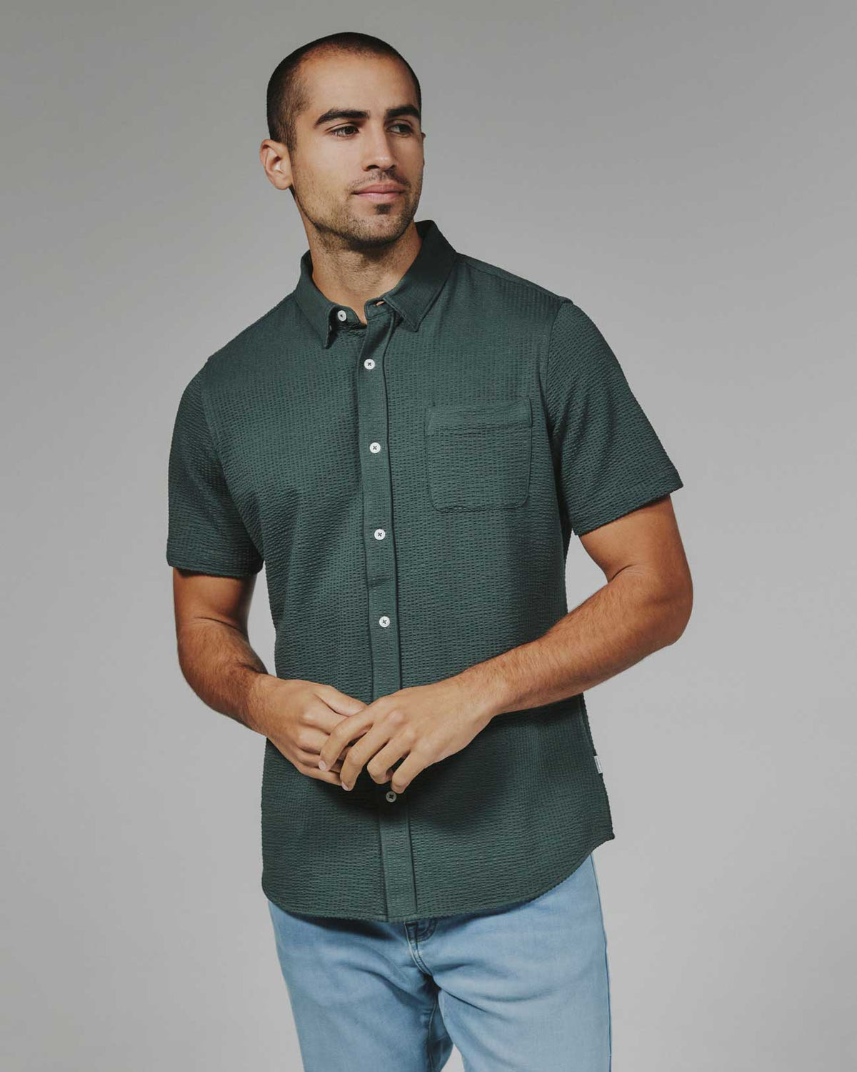 7Diamonds: Bennet Short Sleeve Shirt - BASIL