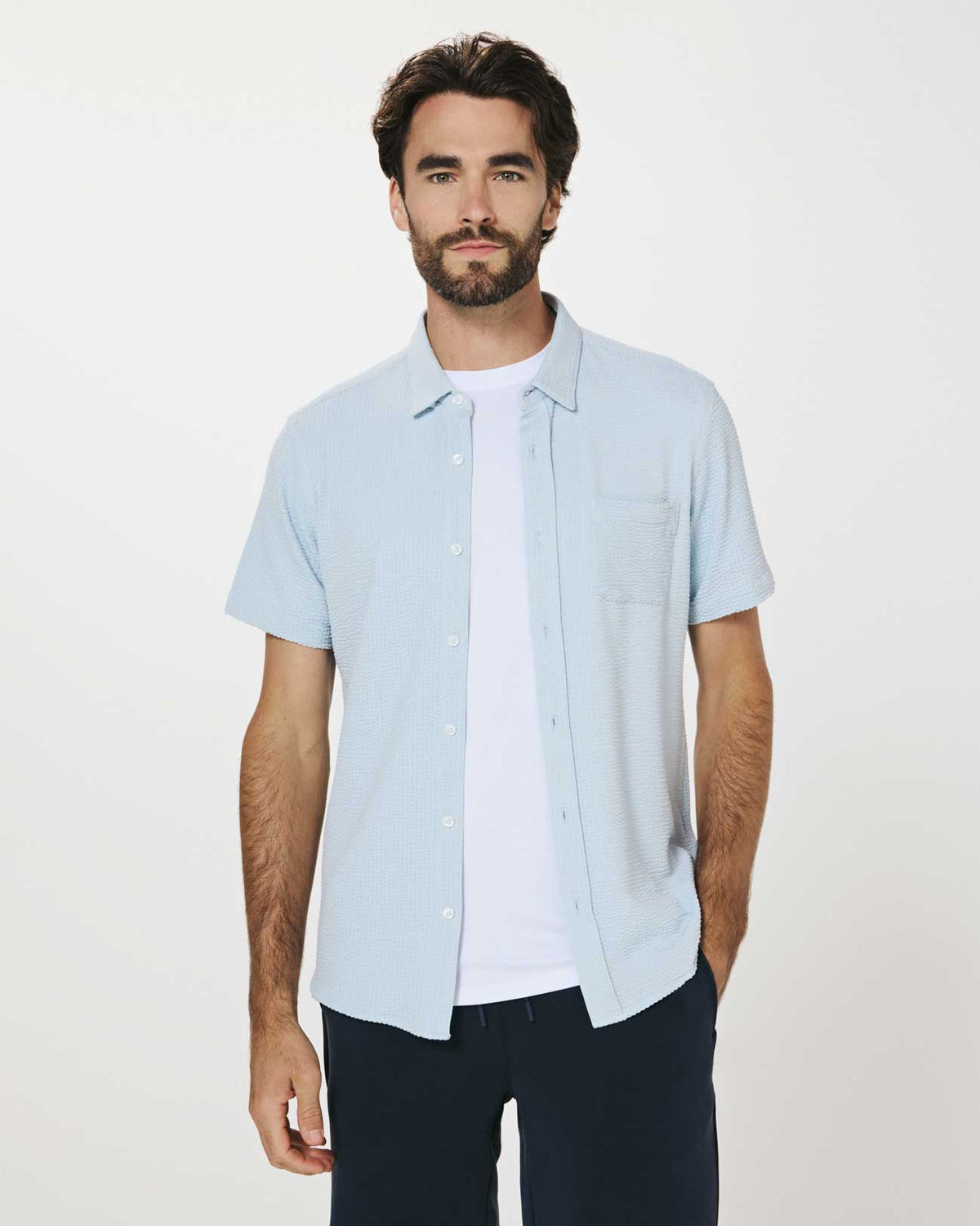 7Diamonds: Bennet Short Sleeve Shirt - ISLNDBLU