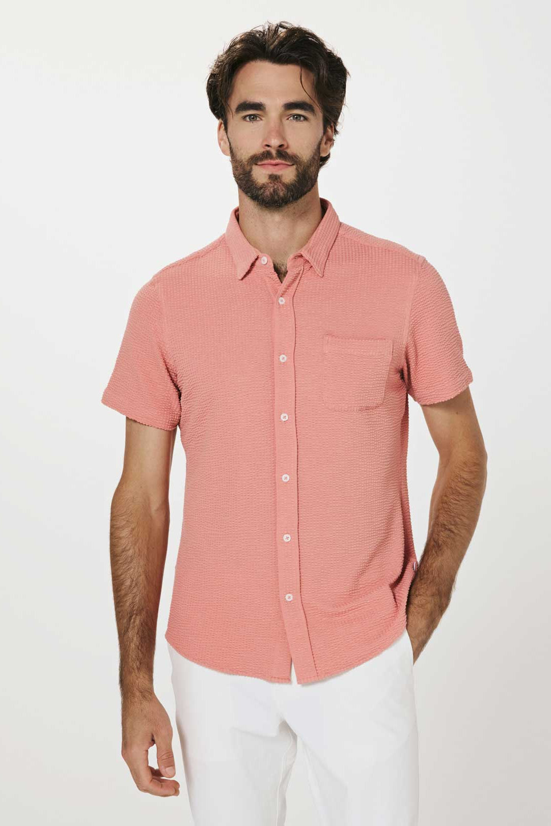 7Diamonds: Bennet Short Sleeve Shirt - POPPY