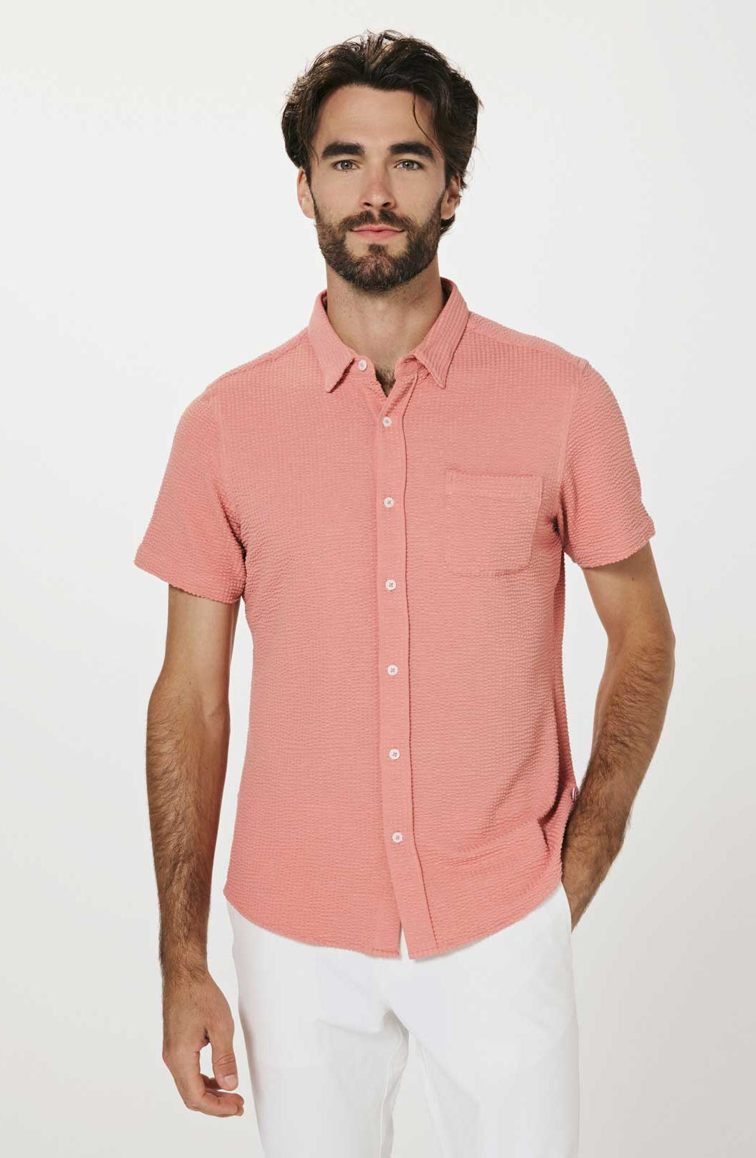 7Diamonds: Bennet Short Sleeve Shirt - POPPY