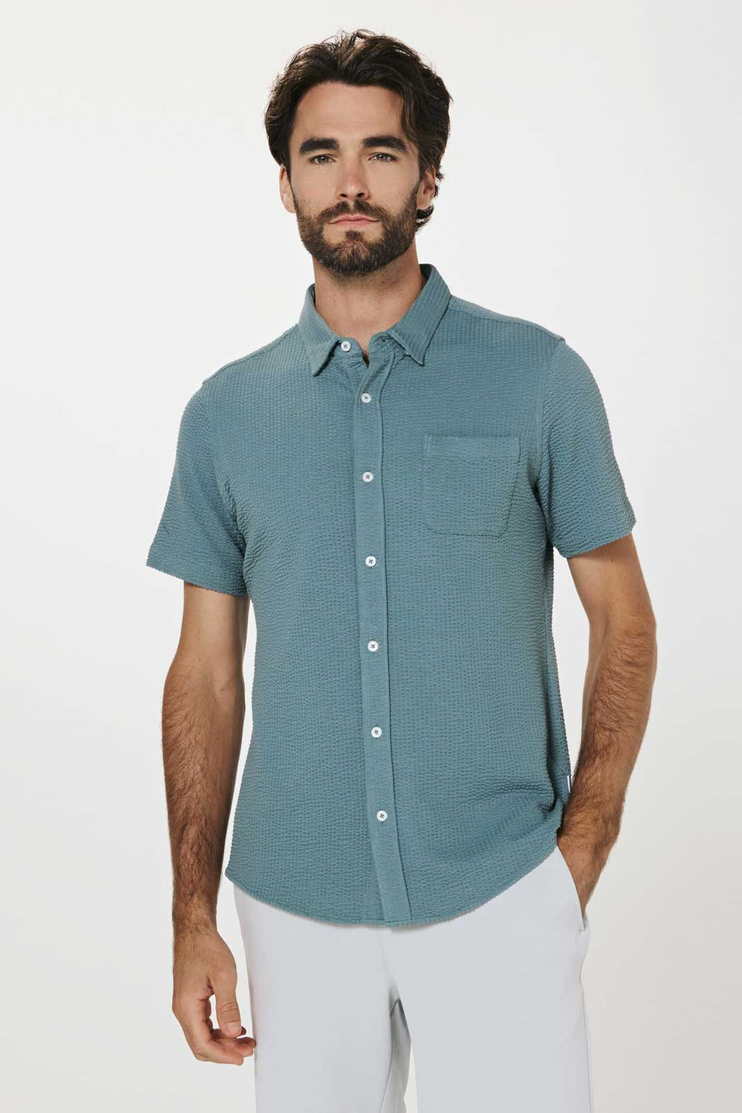 7Diamonds: Bennet Short Sleeve Shirt - STN BLUE