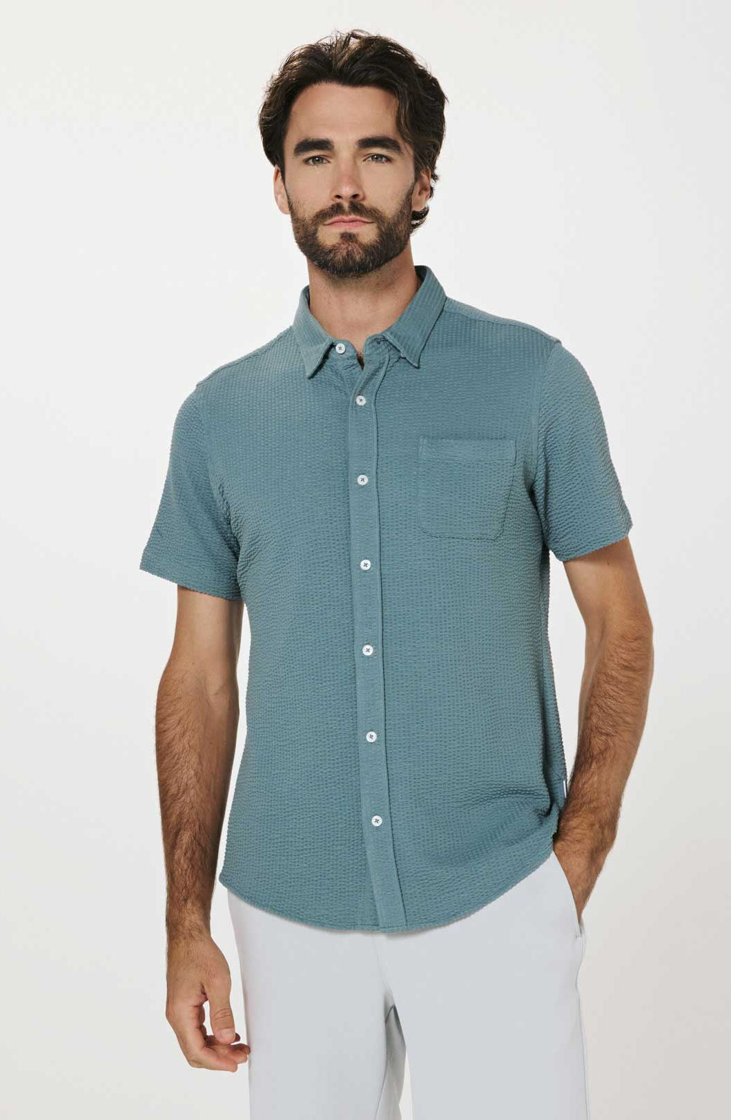 7Diamonds: Bennet Short Sleeve Shirt - STN BLUE