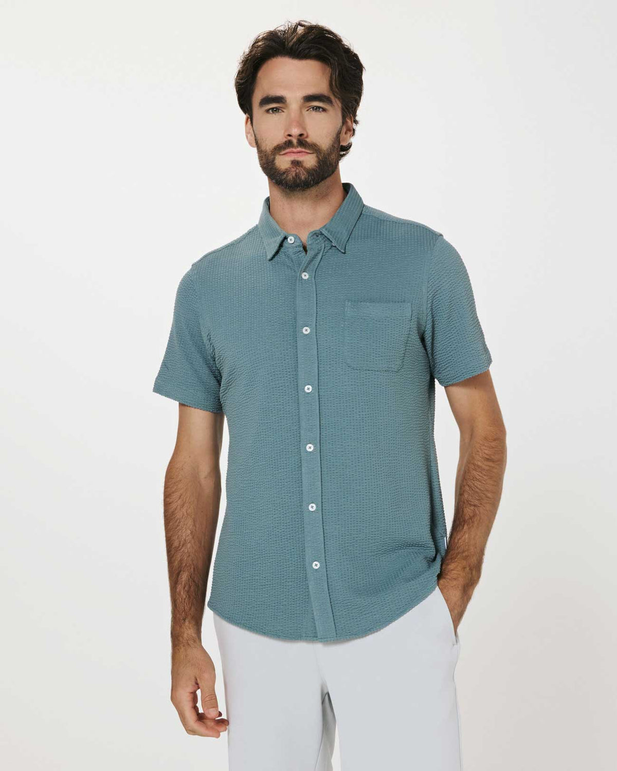 7Diamonds: Bennet Short Sleeve Shirt - STN BLUE
