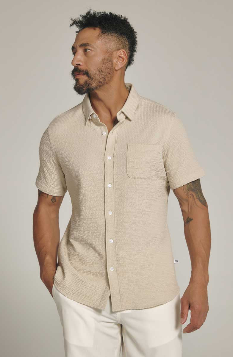 7Diamonds: Bennet Short Sleeve Shirt - TAN