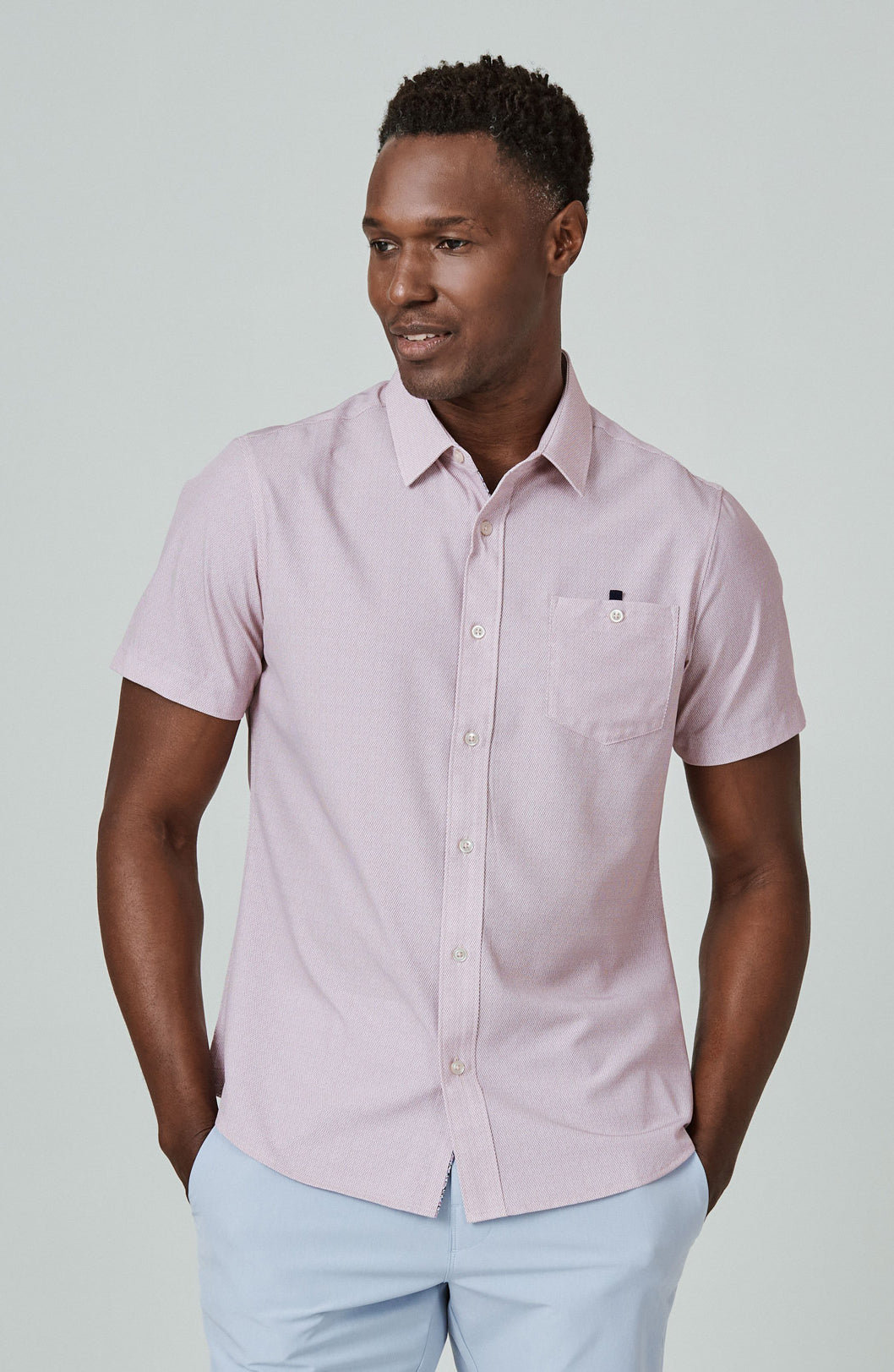 7 Diamonds: Cortes Short Sleeve Shirt - STN ROSE