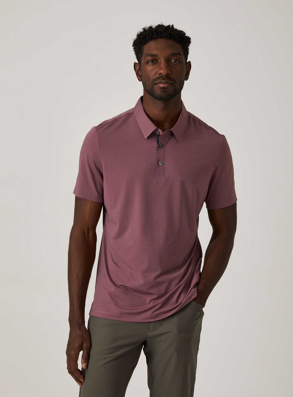 7Diamonds: Dawn Patrol Polo Shirt - STN ROSE
