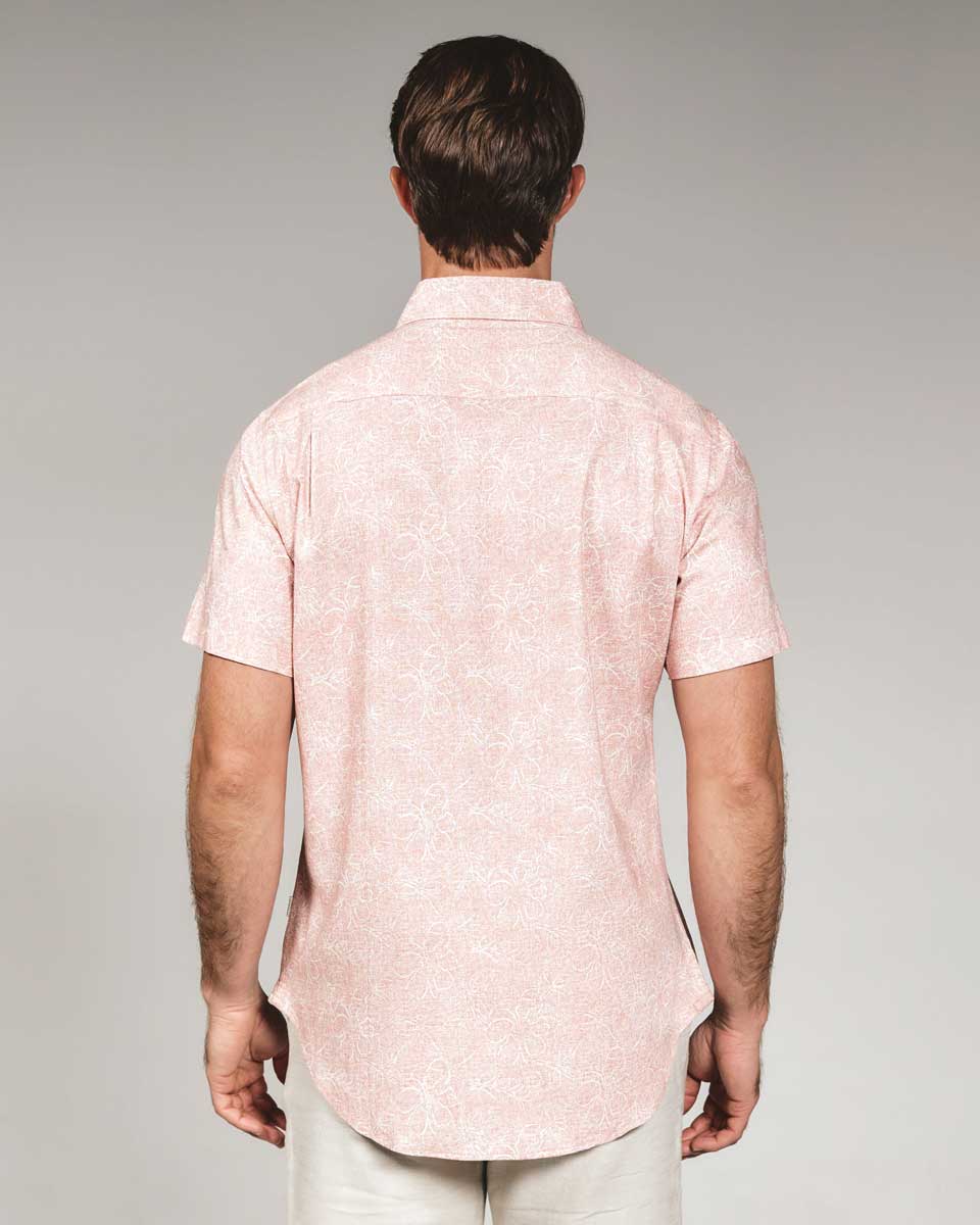 7 Diamonds: Fontaine Short Sleeve Shirt - CORAL