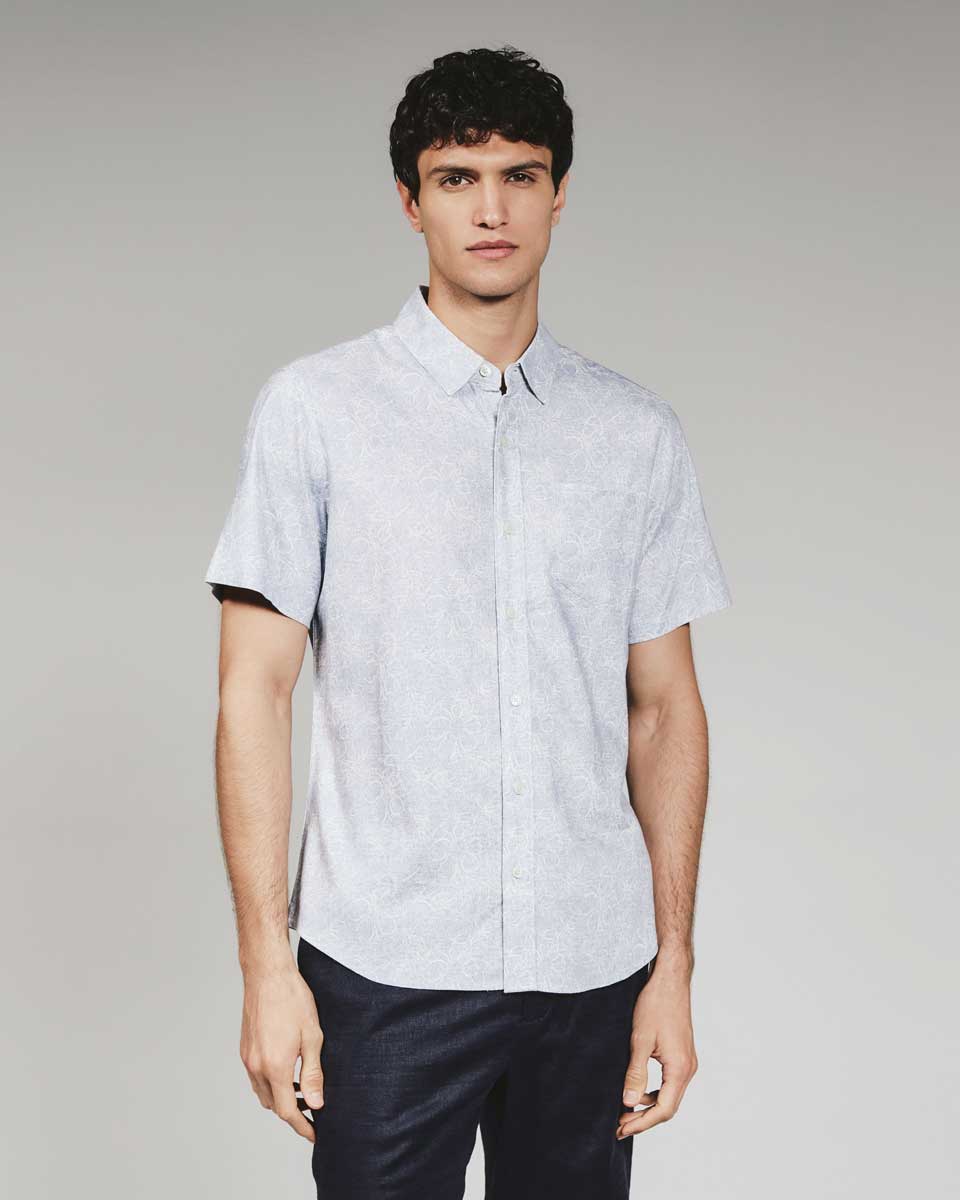 7 Diamonds: Fontaine Short Sleeve Shirt - LT.BLUE