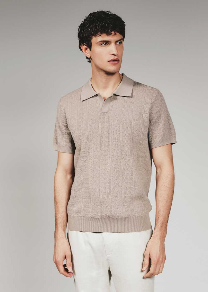 7Diamonds: Gavin Sweater Polo - TAUPE