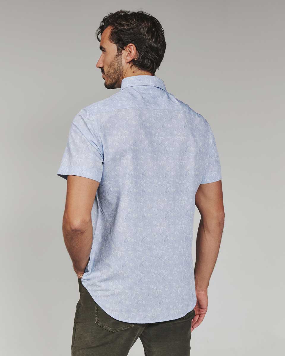 7 Diamonds: Hollis Short Short Sleeve Shirt - LT.BLUE