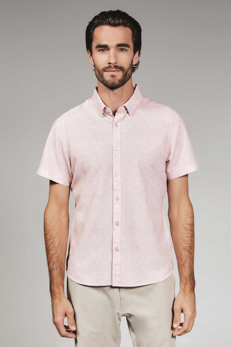 7 Diamonds: Hollis Short Short Sleeve Shirt - ROSE