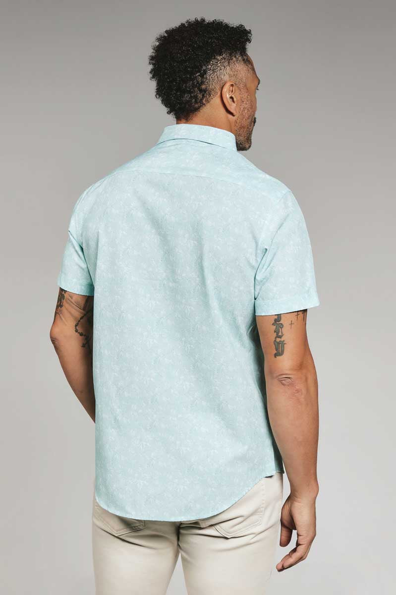 7 Diamonds: Hollis Short Short Sleeve Shirt - SEAFOAM