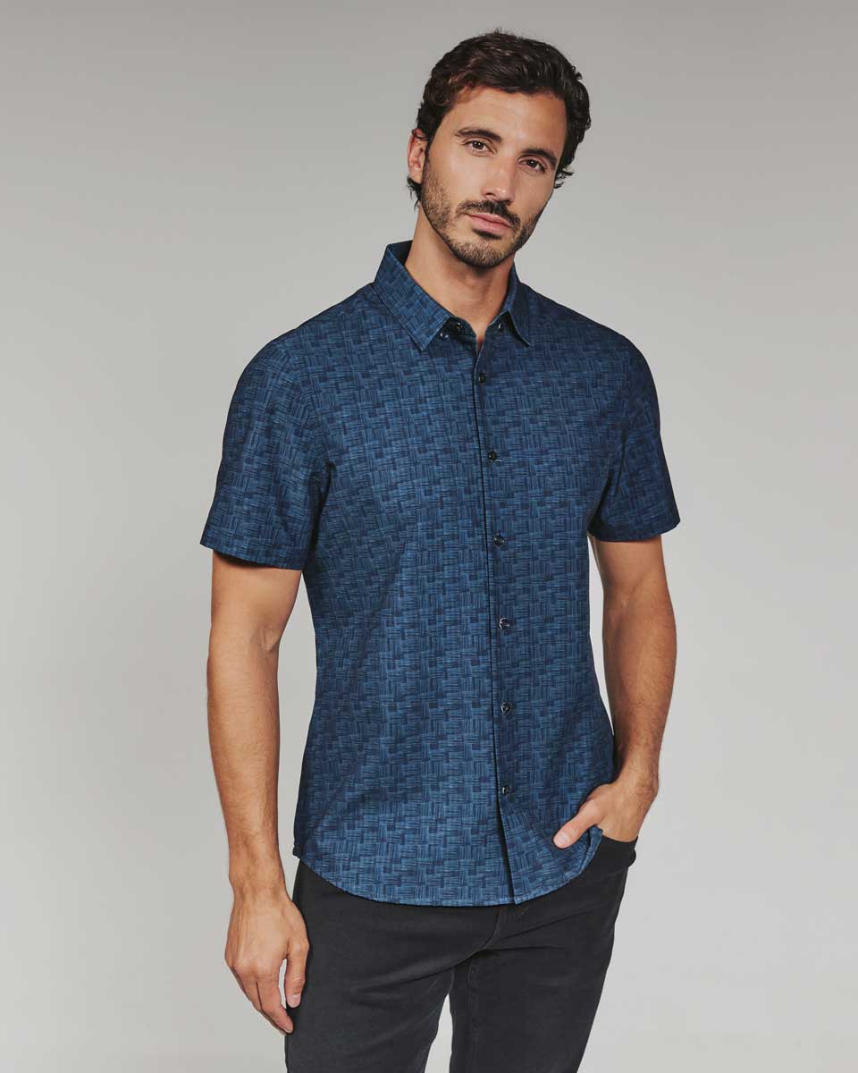 7 Diamonds: Jayden Short Sleeve Shirt - NAVY