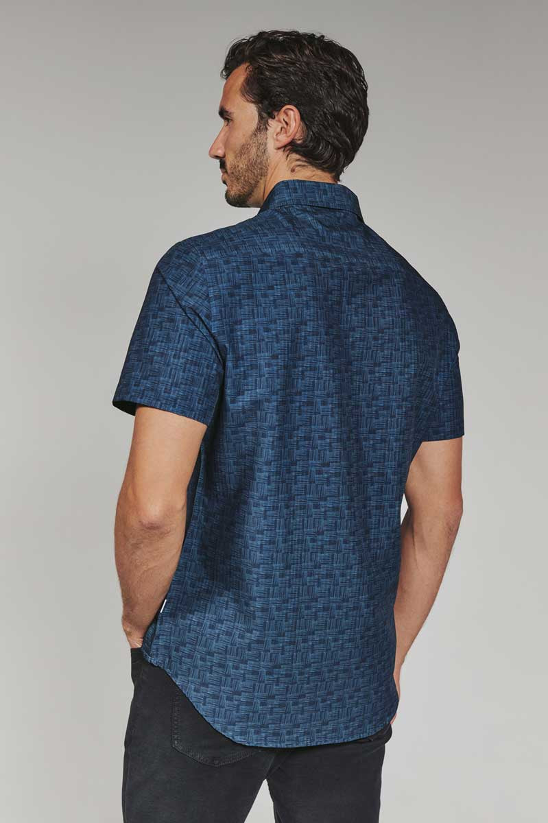 7 Diamonds: Jayden Short Sleeve Shirt - NAVY