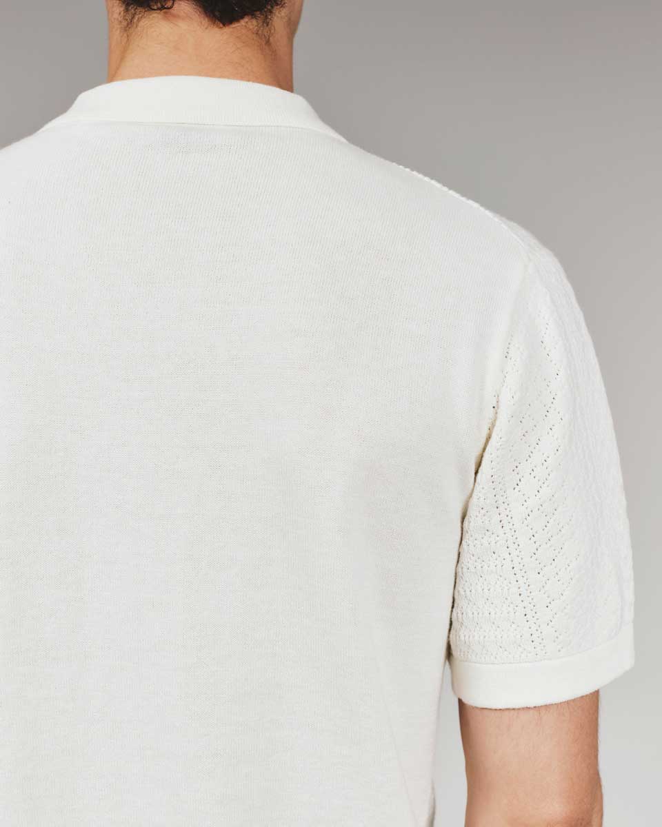 7Diamonds: Jonas Button Up Sweater Polo - NATURAL