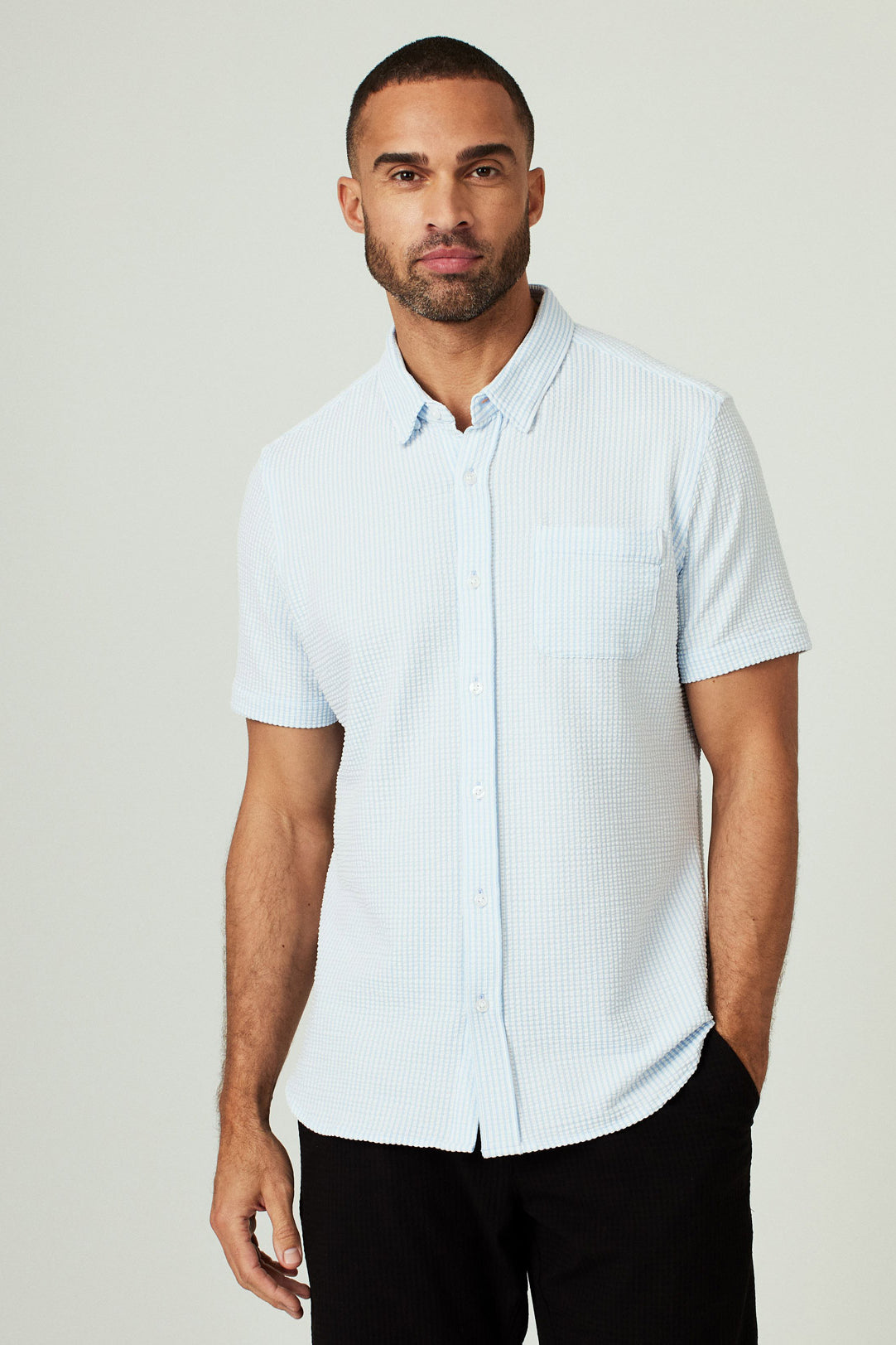 7Diamonds: Keaton Short Sleeve Shirt - BLUE