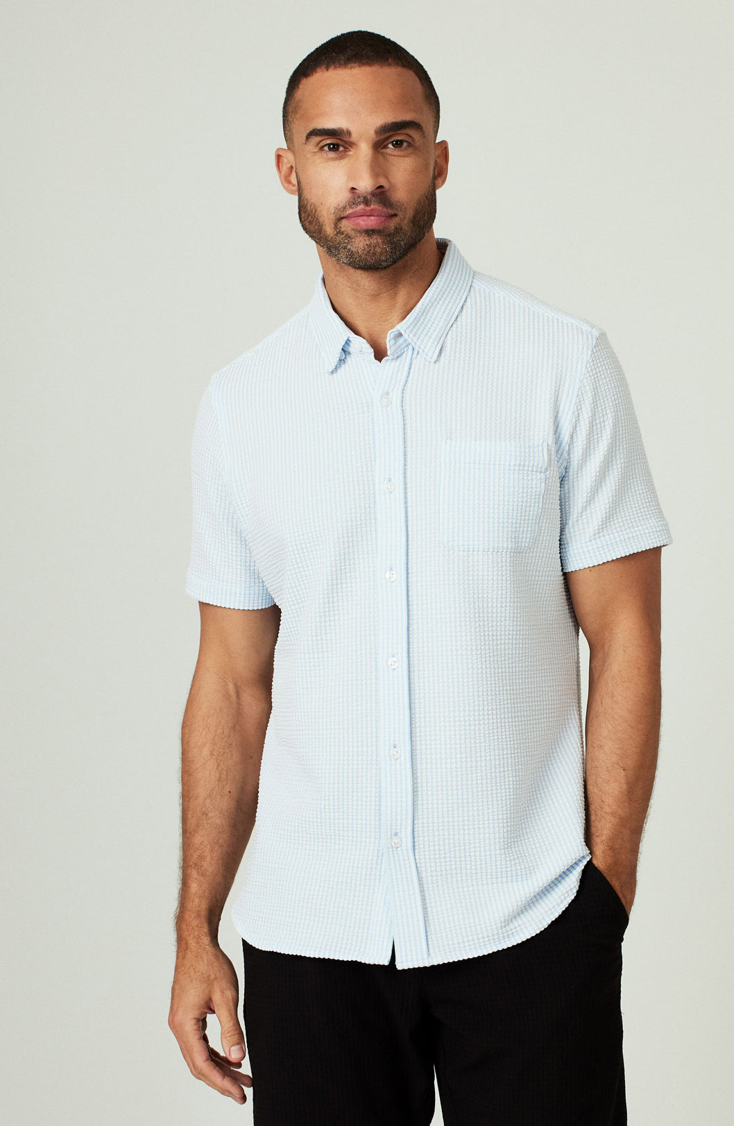 7Diamonds: Keaton Short Sleeve Shirt - BLUE