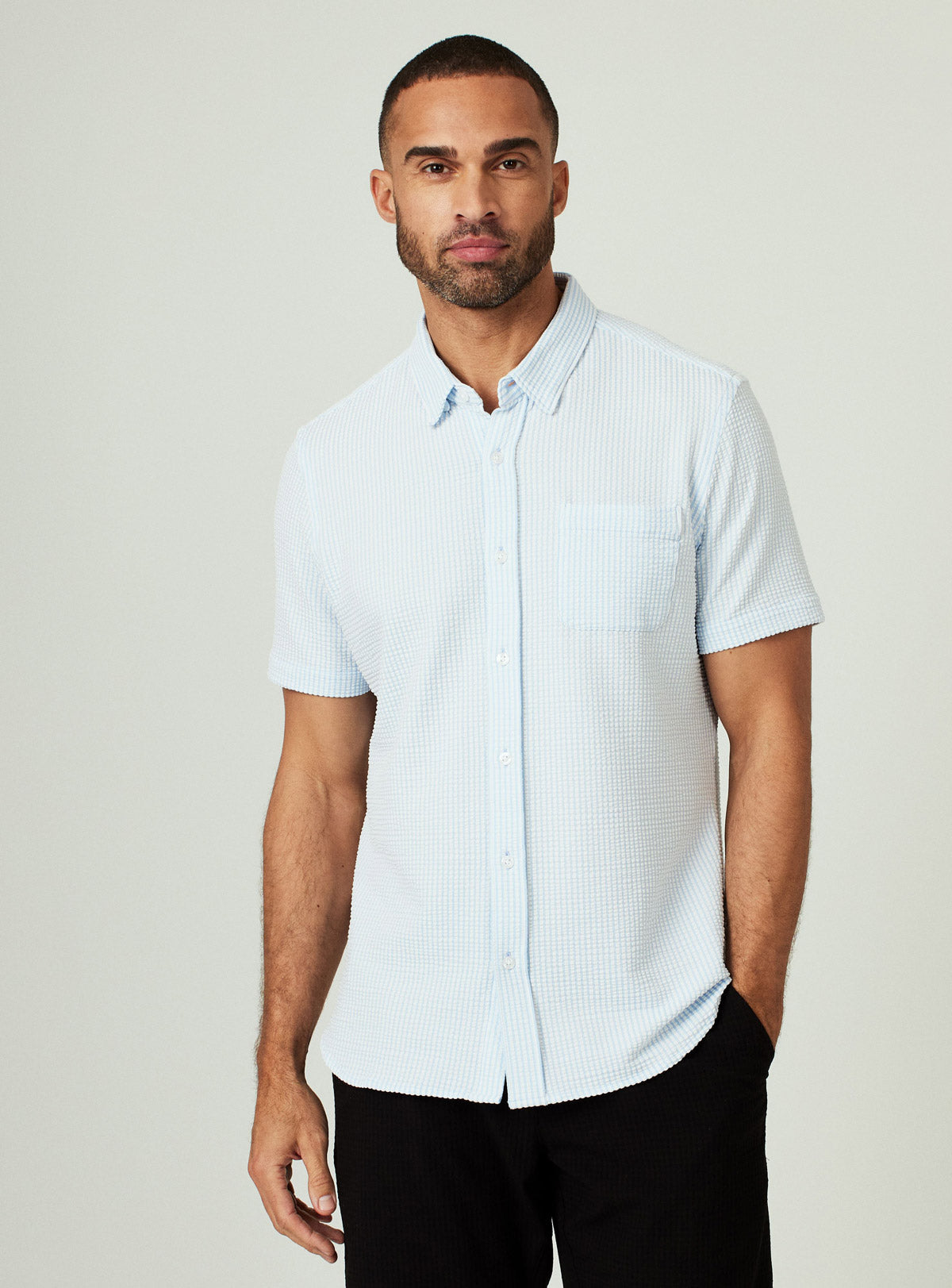 7 Diamonds: Keaton Short Sleeve Shirt - BLUE