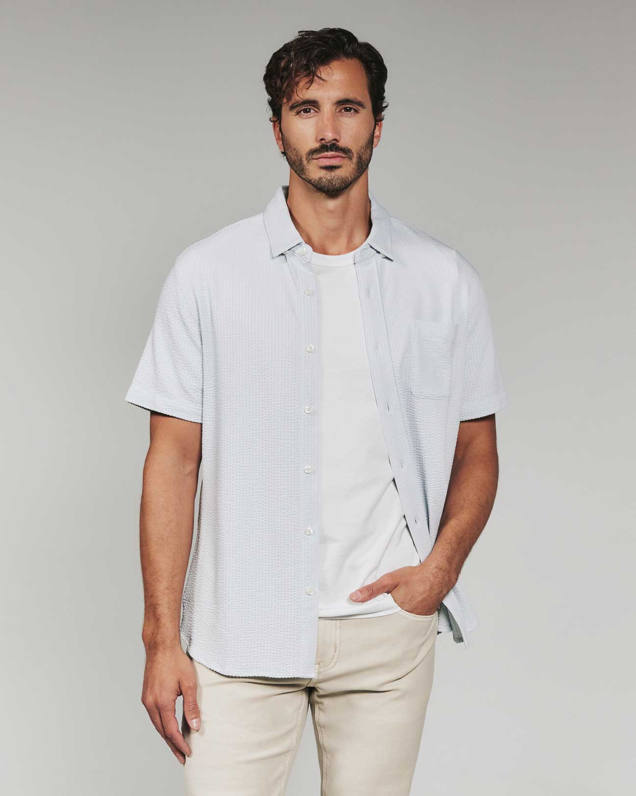 7 Diamonds: Keaton Short Sleeve Shirt - GREY