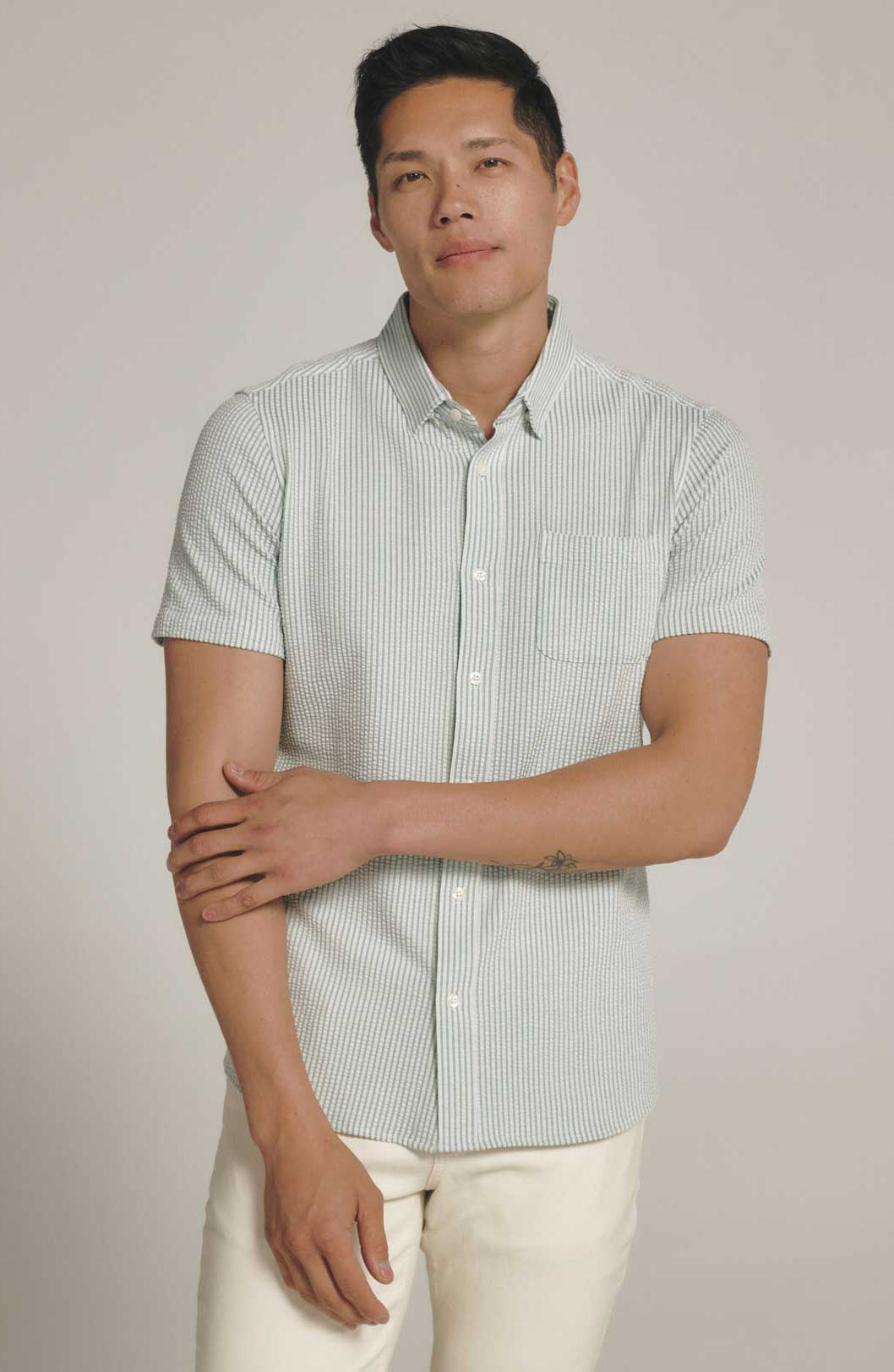 7Diamonds: Keaton Short Sleeve Shirt - SEAFOAM