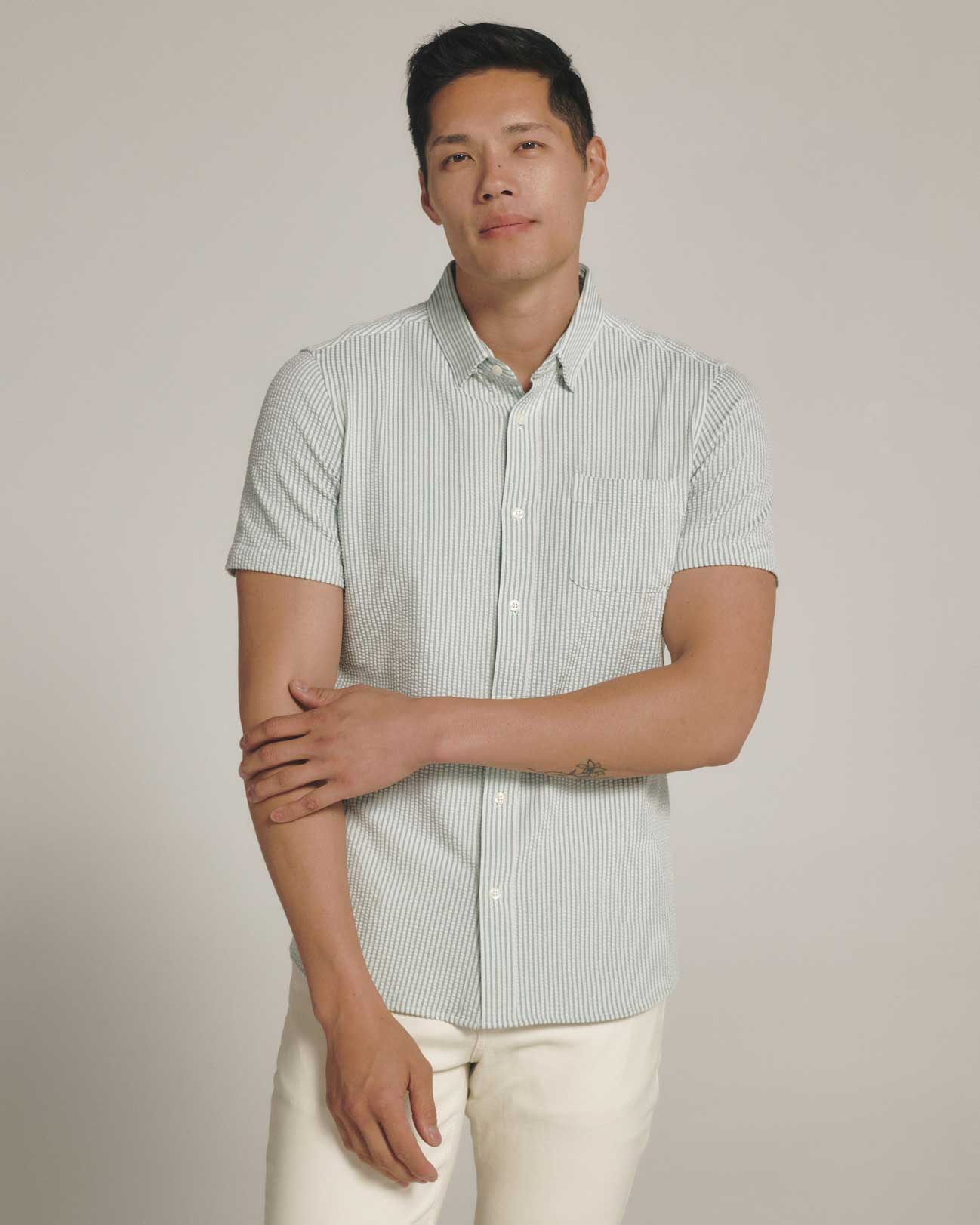 7Diamonds: Keaton Short Sleeve Shirt - SEAFOAM