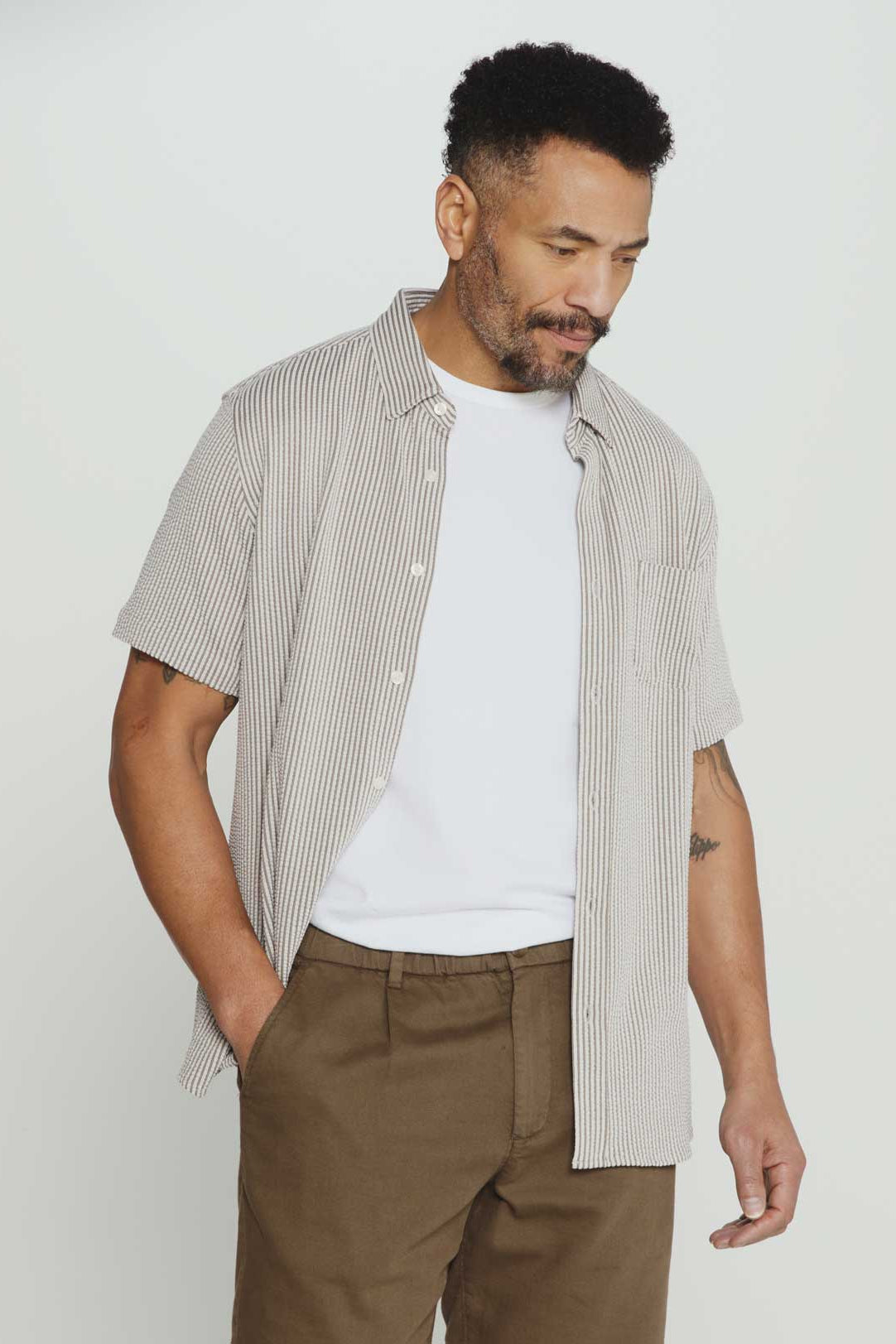 7Diamonds: Keaton Short Sleeve Shirt - STEELGRY