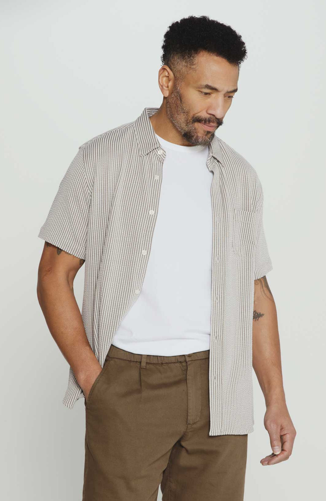 7Diamonds: Keaton Short Sleeve Shirt - STEELGRY