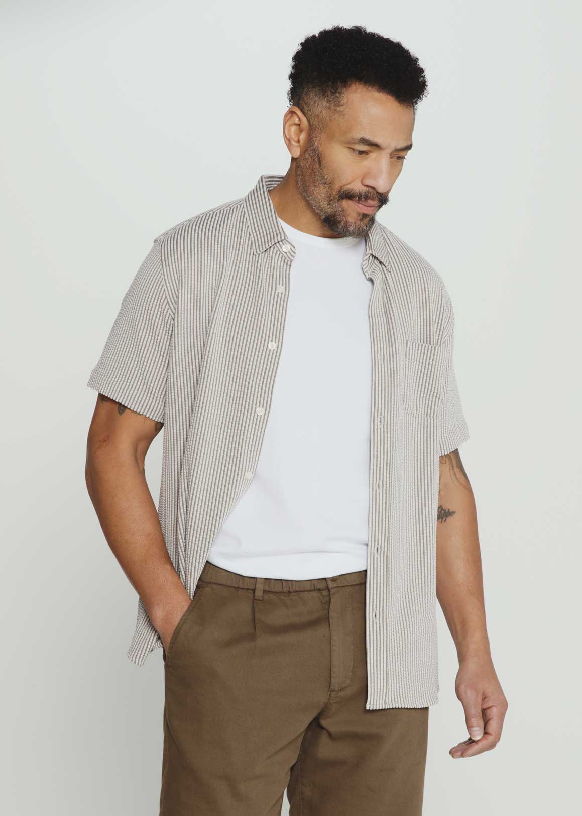 7Diamonds: Keaton Short Sleeve Shirt - STEELGRY