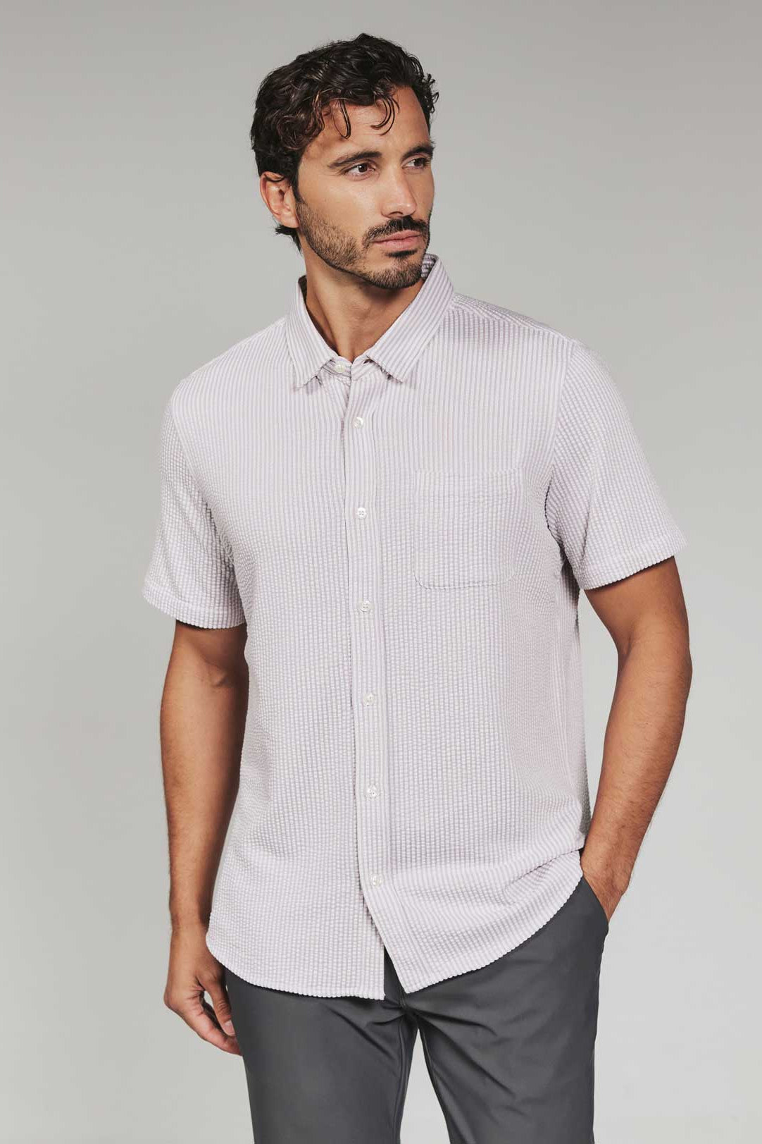 7Diamonds: Keaton Short Sleeve Shirt - STN ROSE