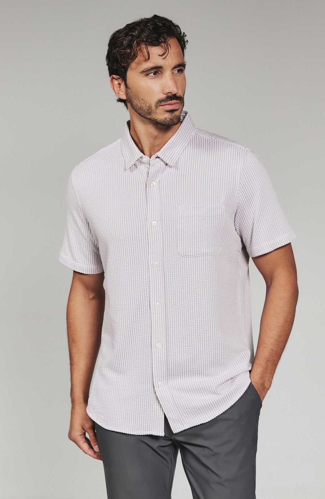 7Diamonds: Keaton Short Sleeve Shirt - STN ROSE