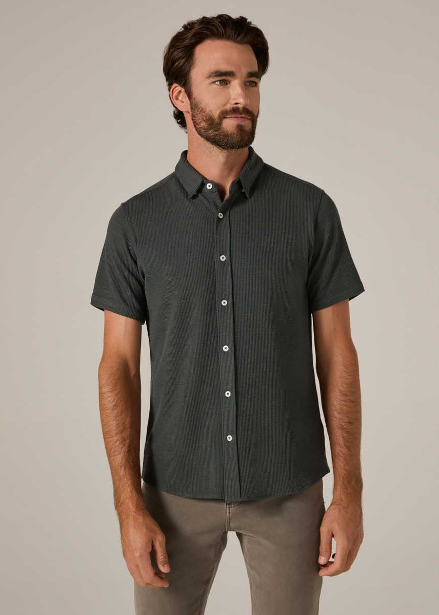 7Diamonds: Levine Short Sleeve Shirt - BASIL