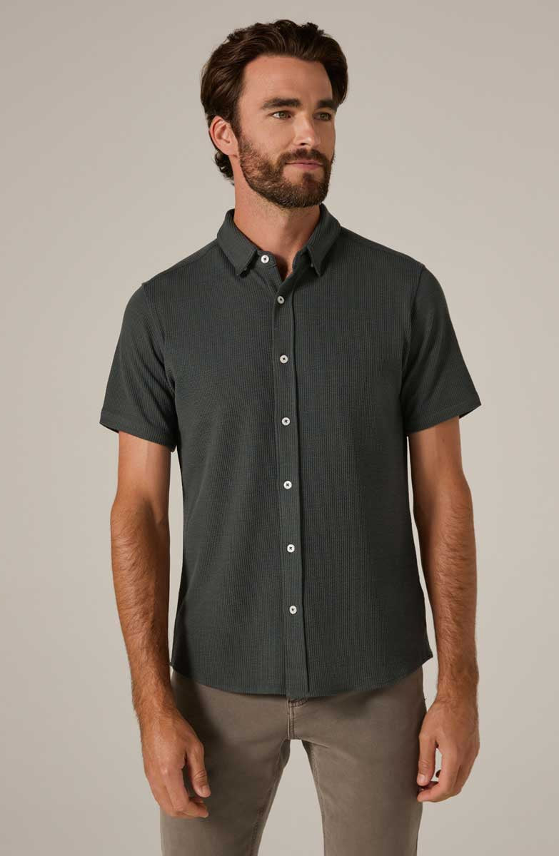 7Diamonds: Levine Short Sleeve Shirt - BASIL