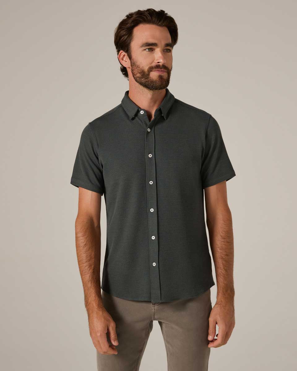 7Diamonds: Levine Short Sleeve Shirt - BASIL