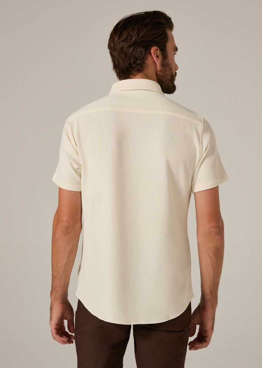 7Diamonds: Levine Short Sleeve Shirt - BIEGE